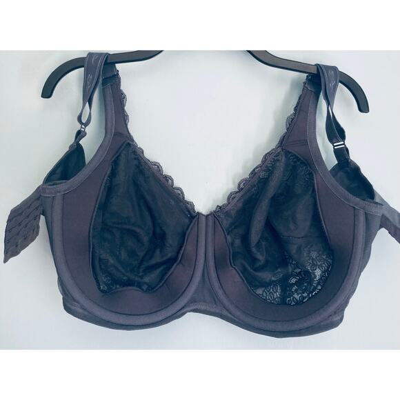 Elila Bra Full Coverage Stretch Lace Gray 42H - Picture 7 of 11